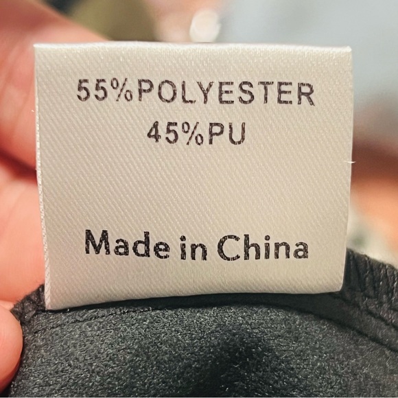 Princess Polly Black Leather Trousers Glossy High Waisted Pants Zip Up Closure - Picture 7 of 8